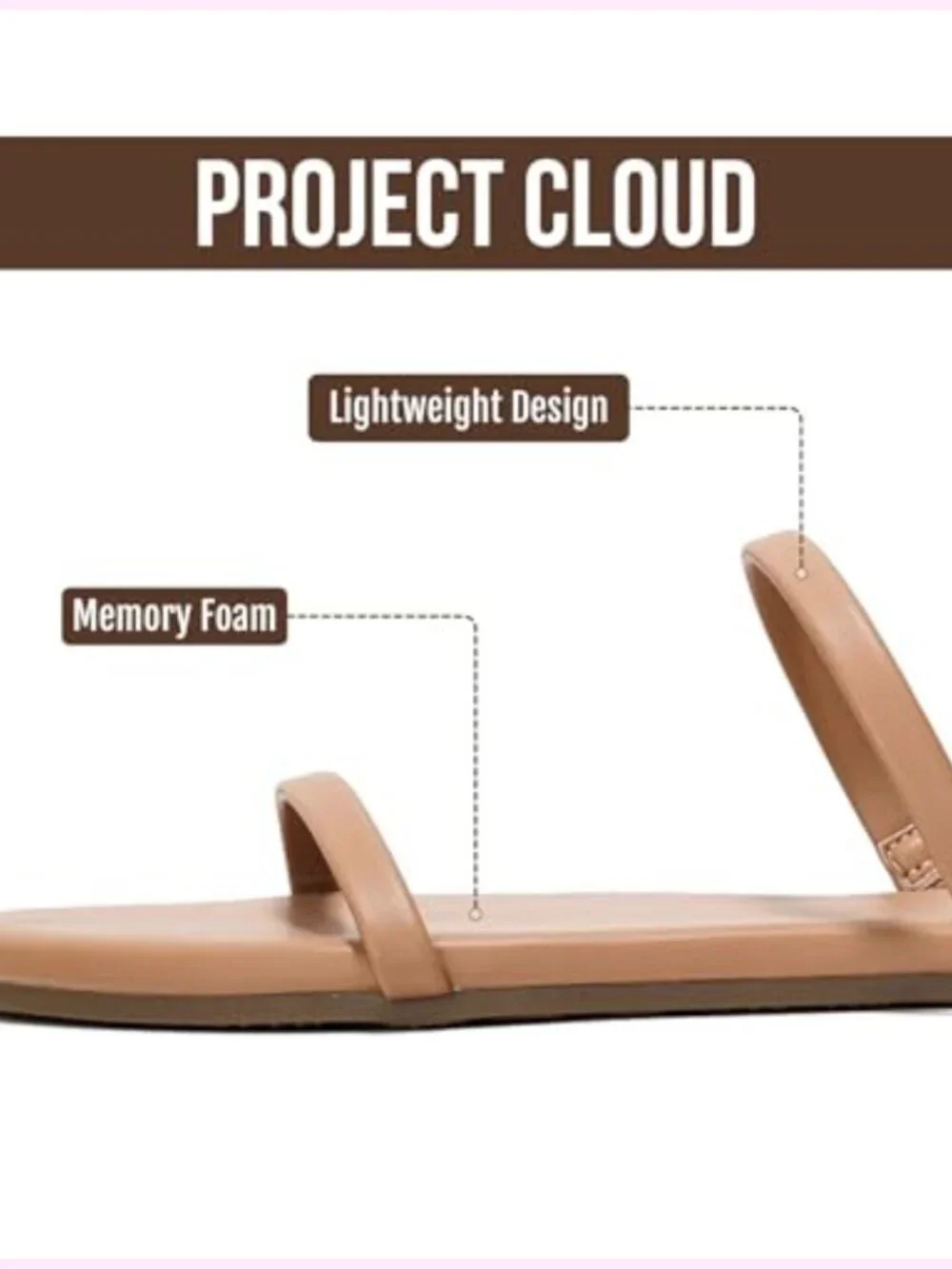 Memory Foam Eco-Crafted Leather Flip Flops Sandals